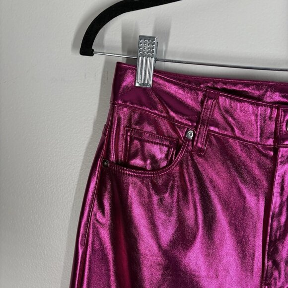 BLANKNYC X Free People Women 25 Pink First Blush Vegan Leather Franklin Pant NWT - Picture 6 of 15